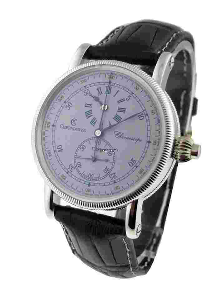 Chronoswiss Chronoscope
Platinum on Strap with White Dial