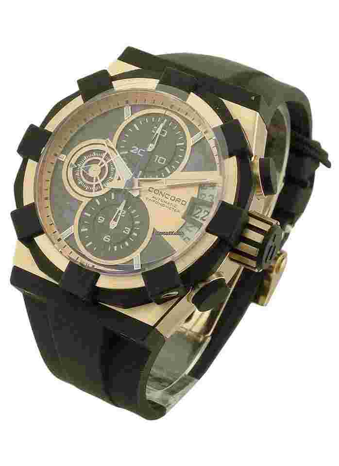 Concord C1
Chrono 44mm in Rose Gold Rose Gold on Strap with Carbon Fiber Dial