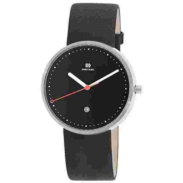 Danish Design IQ13Q723 Black Dial Steel Quartz Leather Classic Men's Watch 