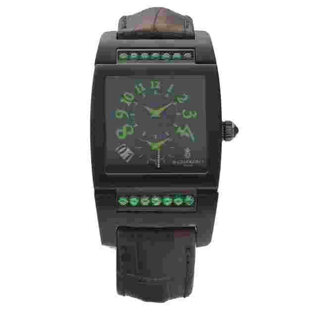 De Grisogono Instrumento N°UNO
                           
                                 UNO DF N28/A Black PVD Green Gem Leather Automatic Men's Watch