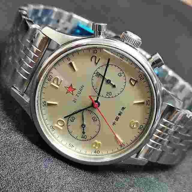 Sea-Gull
                           
                                 Movement 40MM Steel 1963 Sapphire Red Star Reissue Seagull ST1901 Mens Chronograph Watch