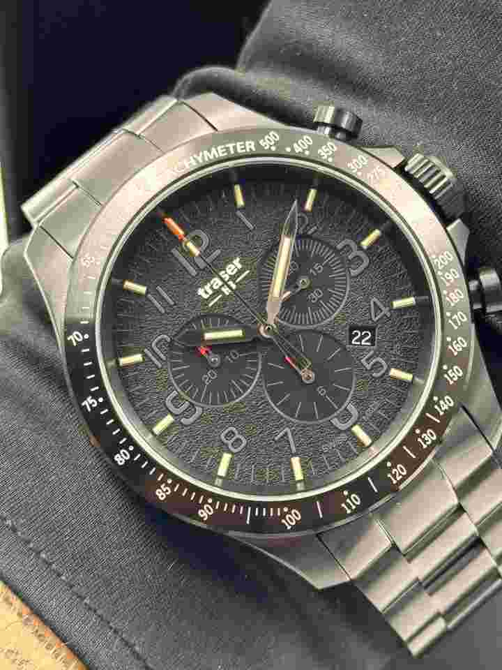 Traser P67 Officer Pro Chronograph Black New Full Set Warranty