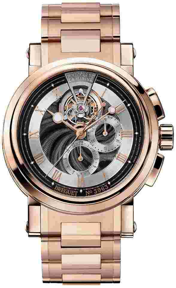 Breguet Marine
II Tourbillon Chronograph 42mm in R/G on Bracelet 5837BR.92.RM0