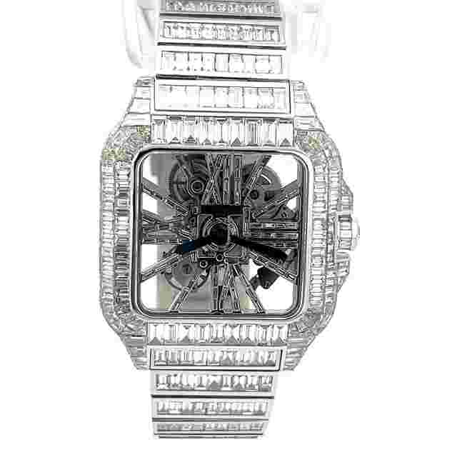 Cartier Santos
                           
                                 De Cartier Skeleton 18K Gold Chandelier Diamonds - Same Worn By Dave East On Album