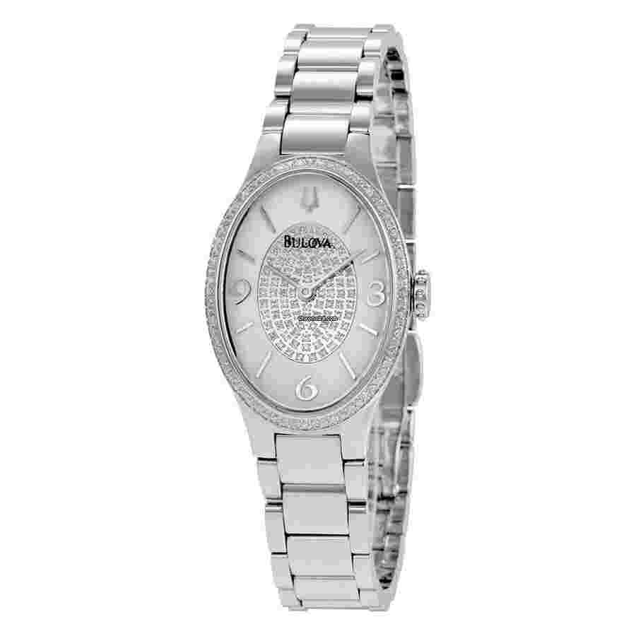 Bulova Diamond
                           
                                 White Dial Stainless Steel Ladies