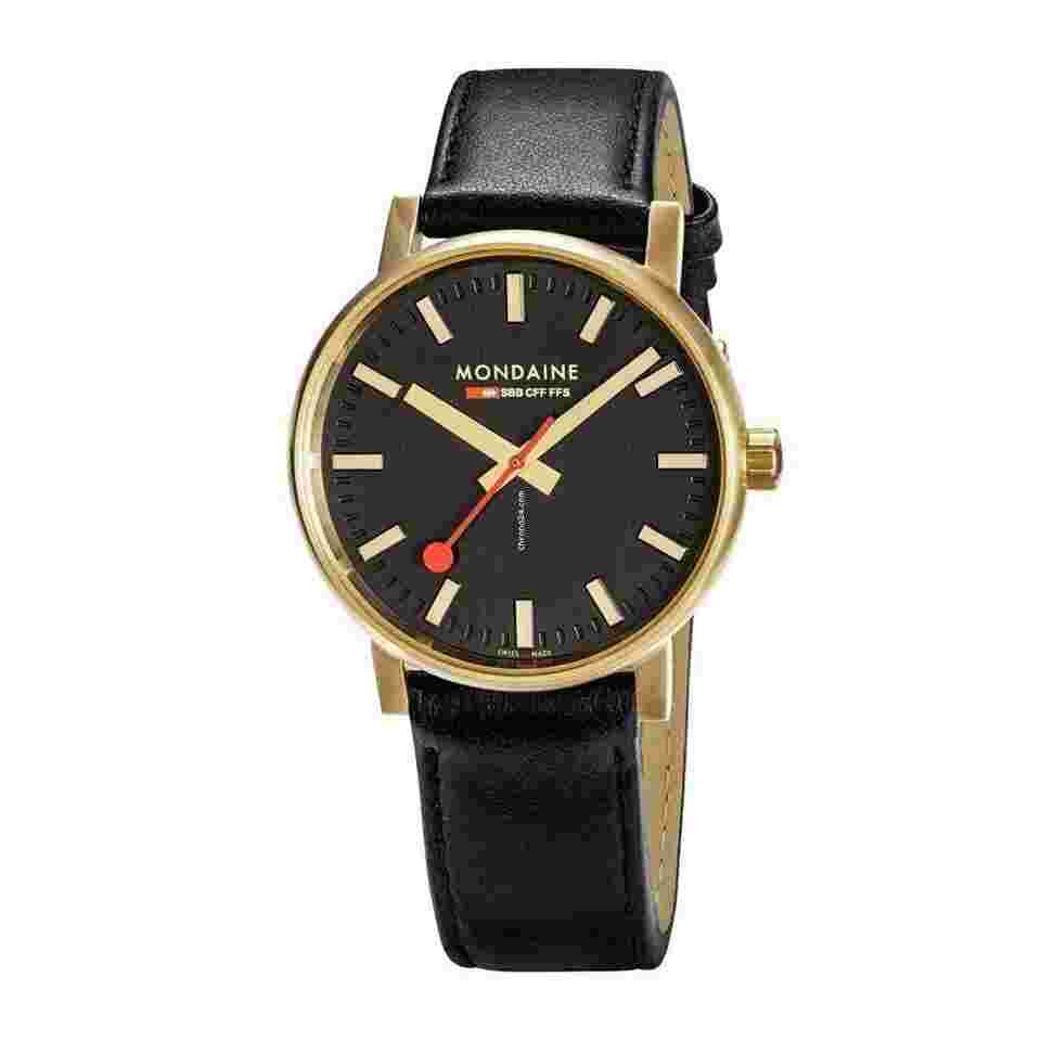 Mondaine Evo
                           
                                 MSE.40122.LB Official Railways Evo2 Gold Large 40mm Quartz Wrist Watch