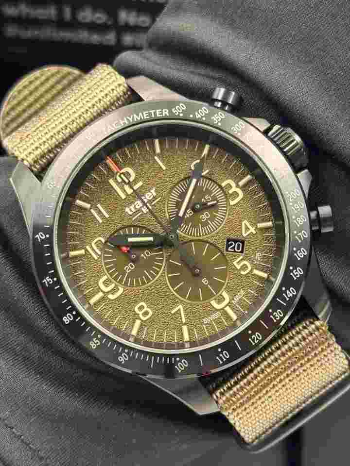Traser P67 Officer Pro Chronograph Khaki New Full Set Warranty