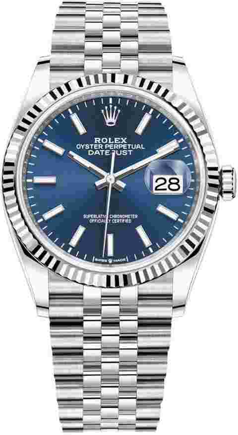 Rolex Datejust 36
                           
                                 36mm Stainless Steel 126234 Blue Index Jubilee