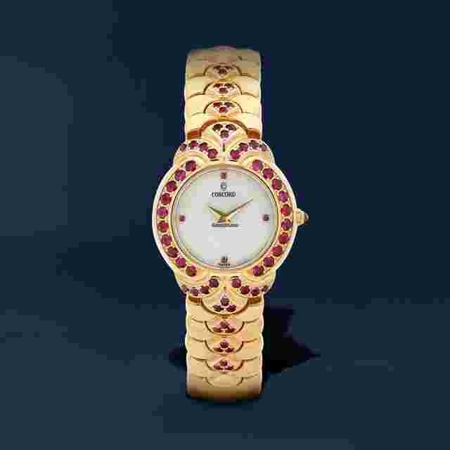 Concord
                           
                                 Ladies 18kt Yellow Gold High Jewelry "Royale" Ruby Diamond Special Edition Mother of Pearl