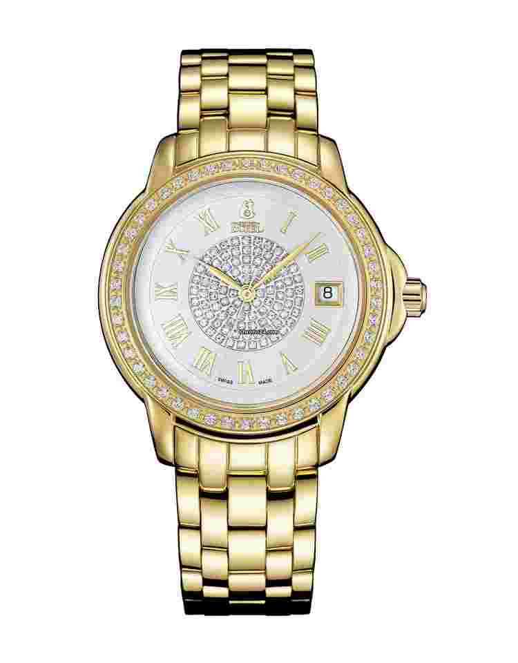 Ernest Borel
                           
                                 Automatic Gold Swarovski Stones Date Swiss Made