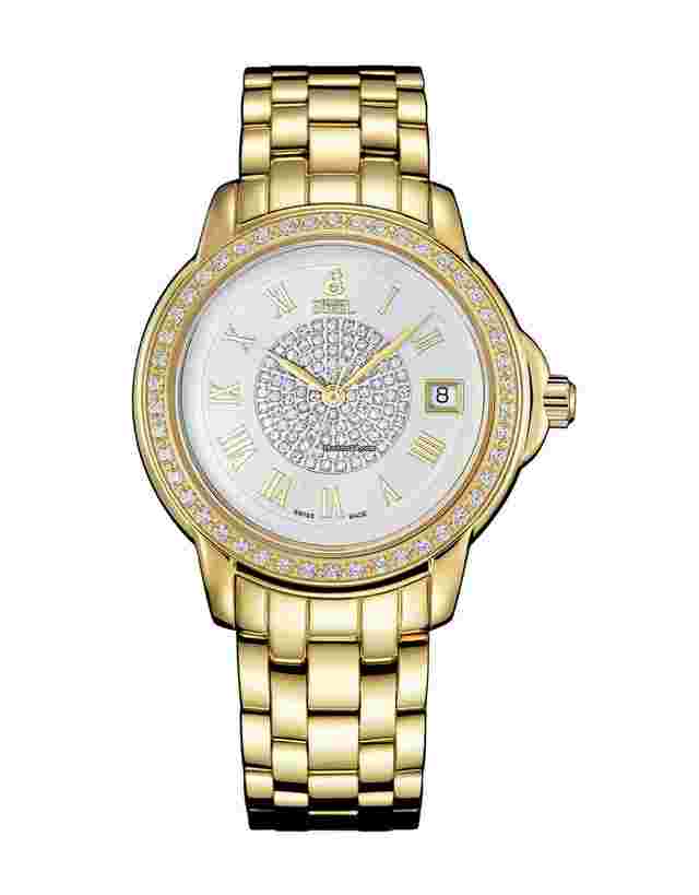 Ernest Borel
                           
                                 Automatic Gold Swarovski Stones Date Swiss Made