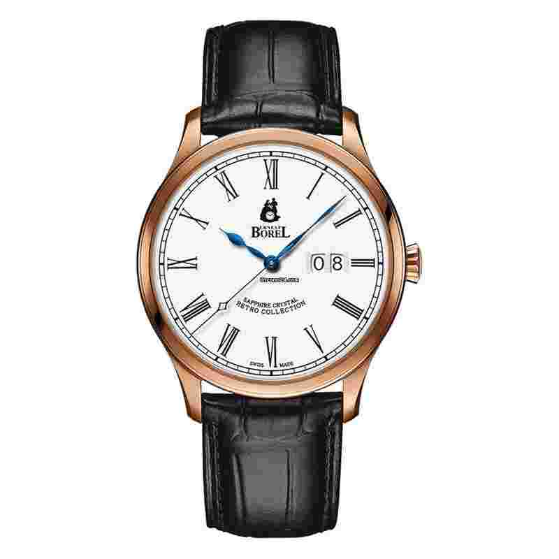 Ernest Borel
                           
                                 Automatic Rose Gold Sapphire Crystal Retro Collection Swiss Made