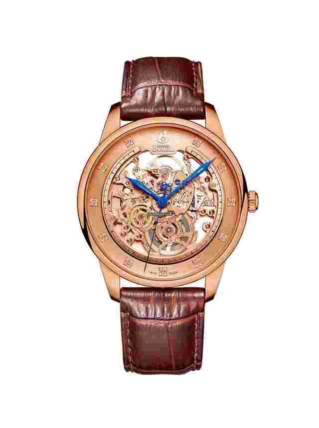 Ernest Borel
                           
                                 Automatic Skeleton Rose Gold Diamonds Swiss Made