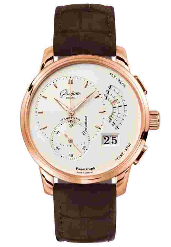 Glashütte Original PanoGraph
40mm Red Gold Brown Alligator Men’s Watch 1-61-03-25-15-05