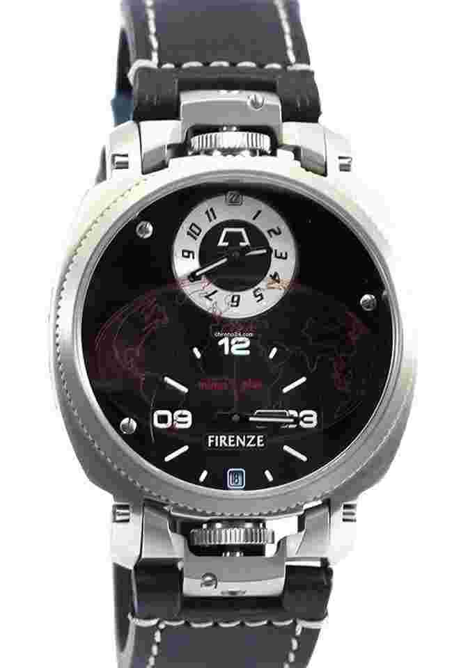 Anonimo
                           
                                 Firenze Dual Time 43mm Steel Case Black Dial Black Leather Strap 2009 100% NEW - Warranty: 2013
