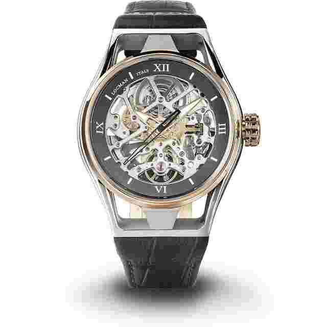 Locman Montecristo Skeleton ref. 0538M07S-0RGYGYPK Rose gold leather strap