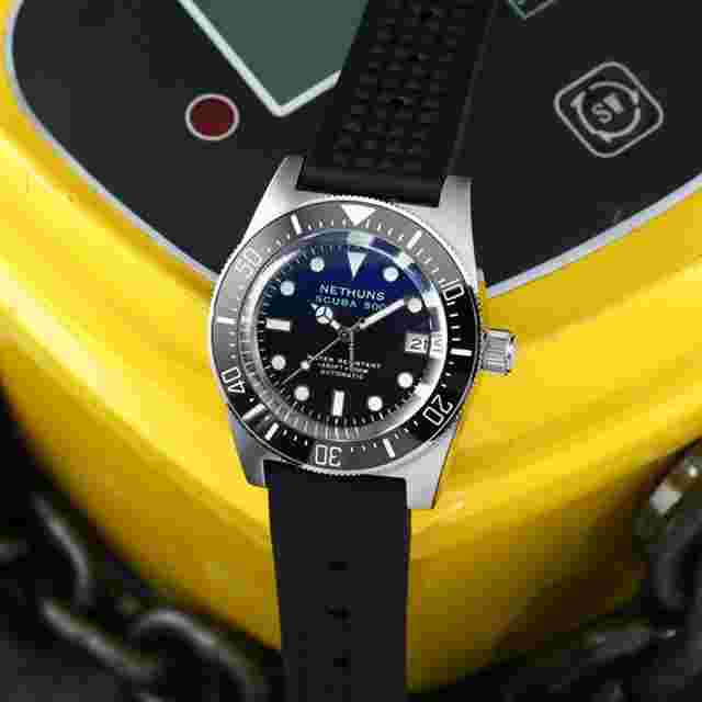 Nethuns
                           
                                 Scuba 500 Men's Automatic Watch 41mm Black Ceramic Bezel/Gradient Blue Dial SS514B