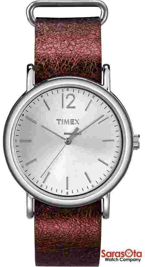Timex
T2P341 WR30M Metallic Oxblood Leather Strap Steel Case Women's Watch