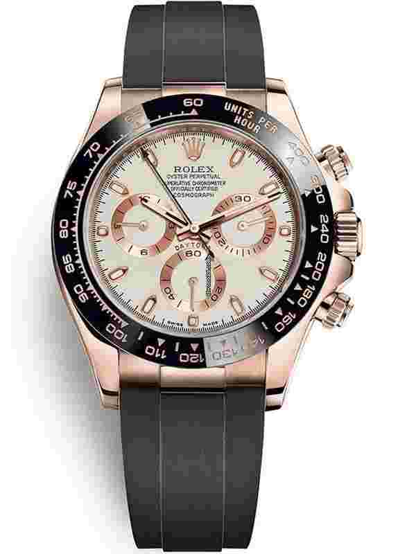 Rolex Daytona
                           
                                 Rose Gold Ivory Dial Oysterflex 116515ln
