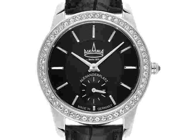 Askania Alexanderplatz
                           
                                 Lady Stahl Quarz Armband Leder 32mm Ref.ALE-2041 Box&Pap. Full Set Neu