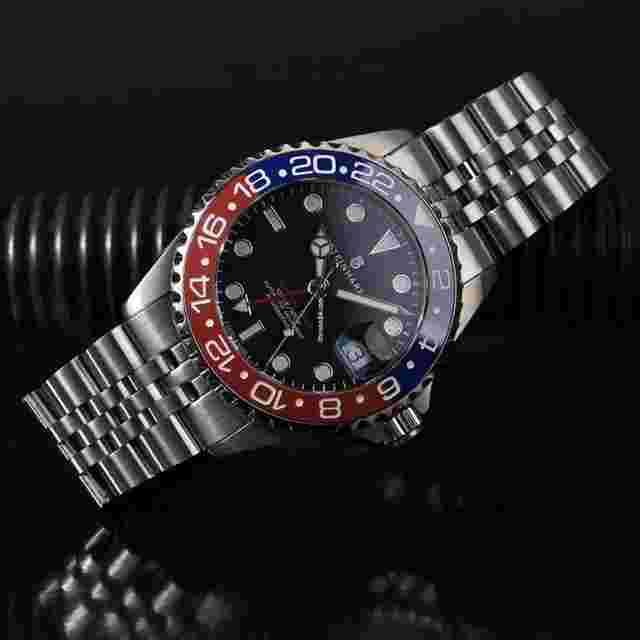 Steinhart
                           
                                 Ocean 39 GMT.2 BLUE-RED Ceramic Men's Diver Watch Blue-Red Bezel/Black Dial 103-1061