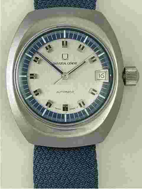 Universal Genève Microtor
                           
                                 Automatic Microtor Cal.1-69 Pat.329805 Two Tone Dial Date Screw Down Back Vintage Swiss