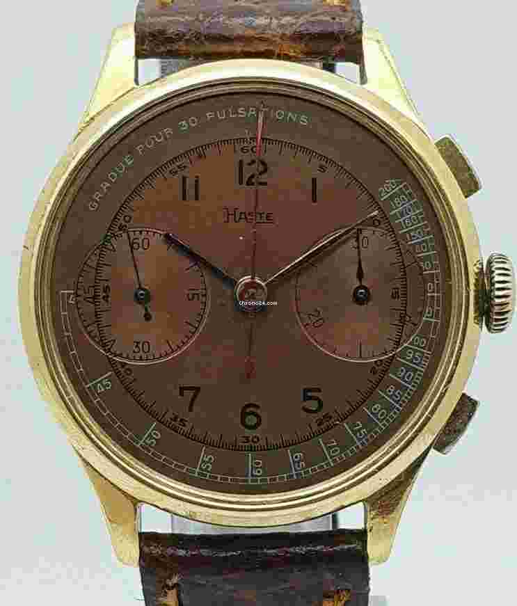 Leonidas
                           
                                 Chronograph Pulsations/Pulsometer Medical/Doctors Tropical Dial Valjoux 22 WW2 1942 Swiss