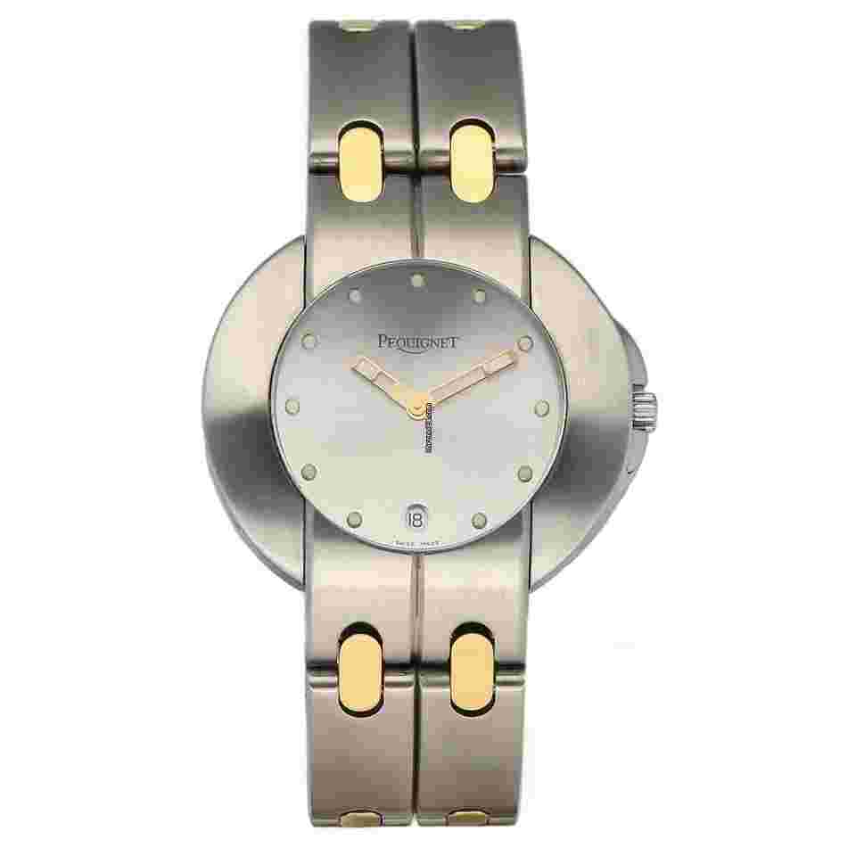 Pequignet
100 18k Gold/Steel 38mm Round Silver Dial Swiss Quartz Wrist Watch