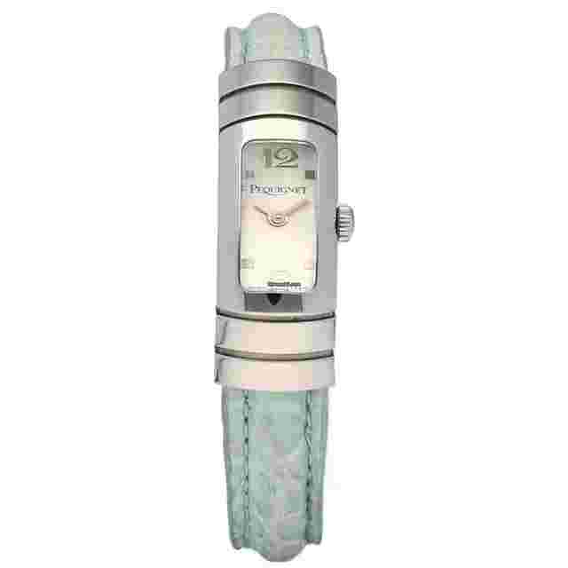 Pequignet
                           
                                 362 Silver Dial Teal Leather Swiss Quartz Women's Watch