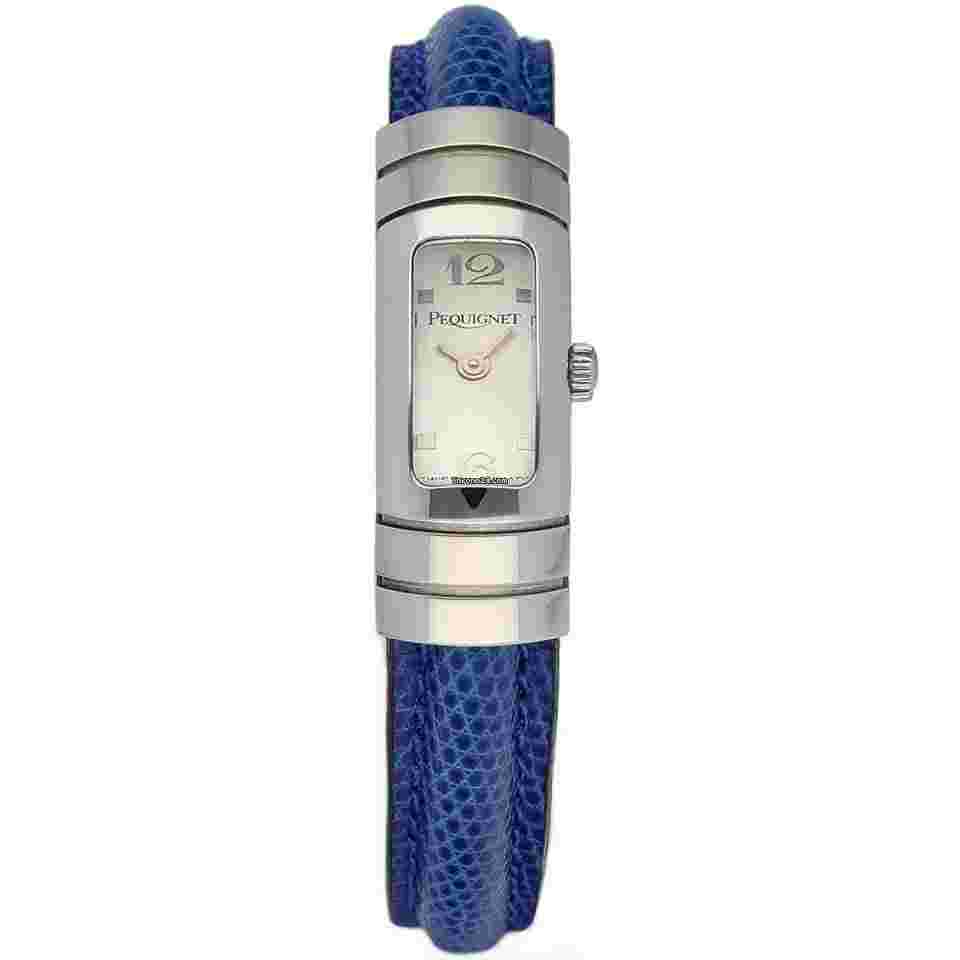 Pequignet
363 Silver Dial Blue Leather Swiss Quartz Women's Watch