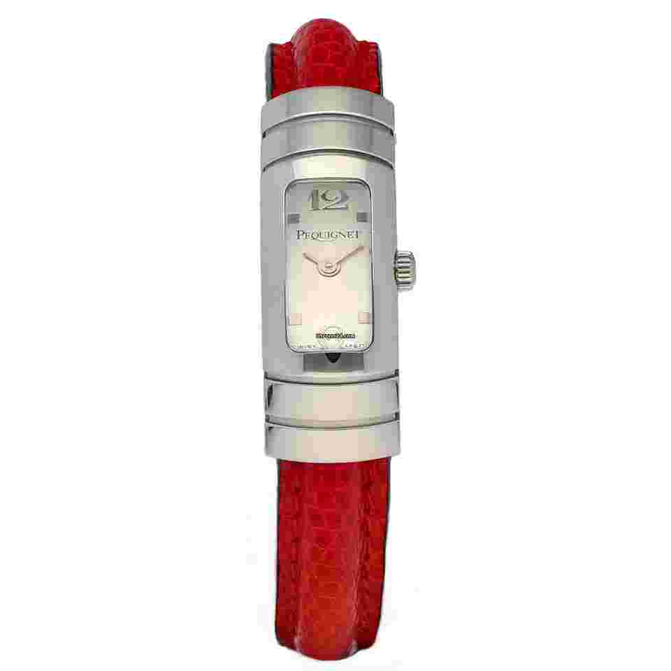 Pequignet
154 Silver Dial Red Leather Swiss Quartz Women's Watch