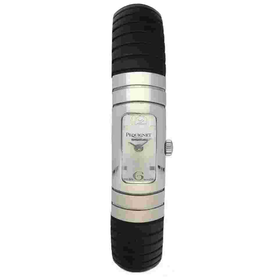 Pequignet
089 Silver Dial Black Rubber Steel Swiss Quartz Women's Watch