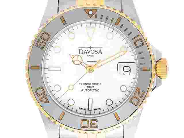 Davosa Ternos Automatic
                           
                                 Medium Stahl PVD Gold Keramik Automatik Armband Stahl PVD Gold 37mm Box&Pap. Full Set Neu