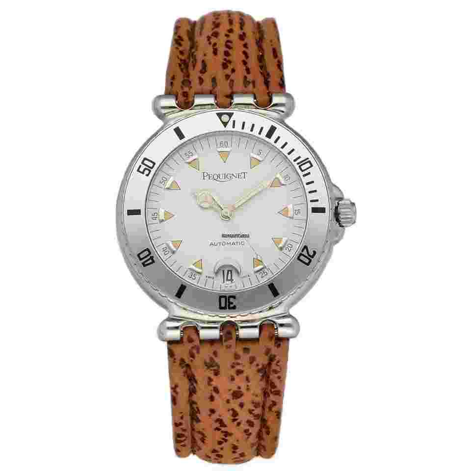 Pequignet
106 Round White Dial 36mm Brown Leather Swiss Automatic Women's Watch