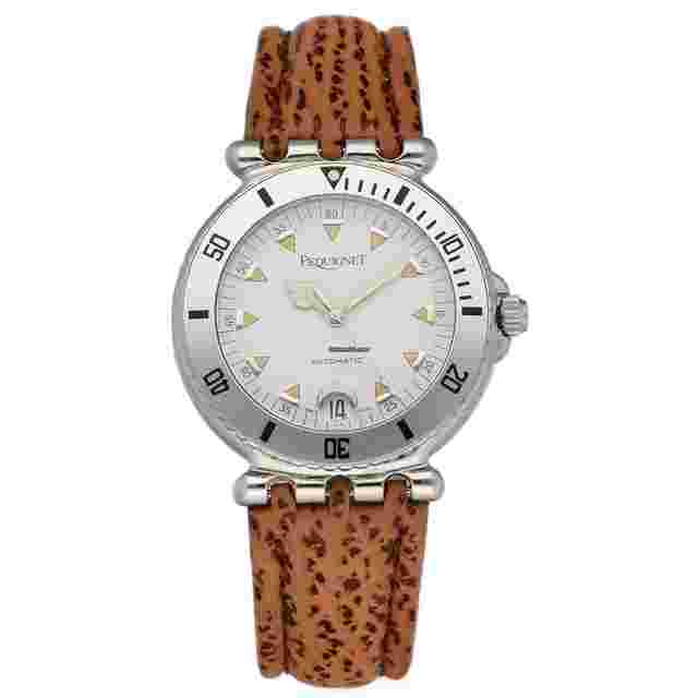 Pequignet
                           
                                 106 Round White Dial 36mm Brown Leather Swiss Automatic Women's Watch