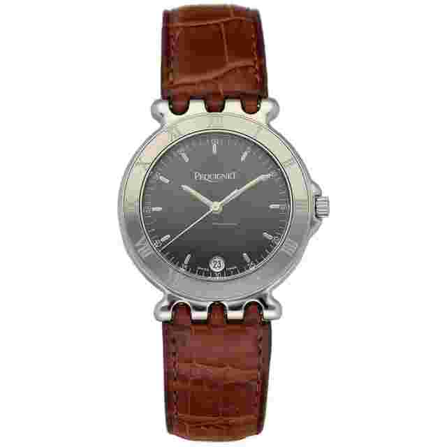 Pequignet
                           
                                 280 Round Black Dial 33mm Brown Leather Swiss Quartz Wrist Watch
