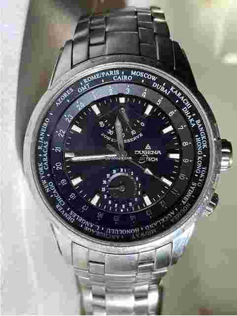 Dugena
                           
                                 M-Tech Worldtimer Automatic Power Reserve Jumbo Black Dial Exhibition Sapphire Case Back