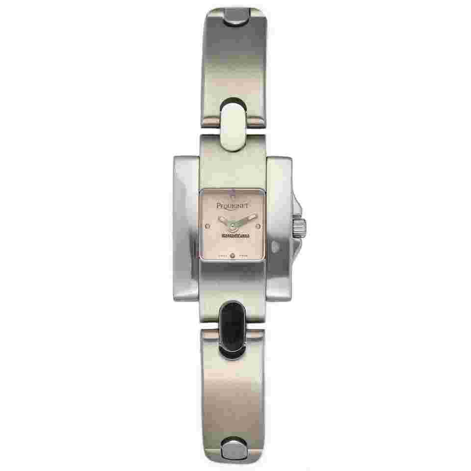 Pequignet
244 Small Tank 18 mm Stainless Steel Pink Dial Quartz Women's Watch