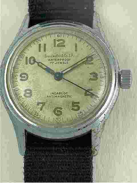 Brenzikofer & Co. S.A. Doctors Medical Military Officers Incabloc Screw Down Case Back WW2 1943 Swiss Made