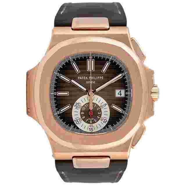 Patek Philippe Nautilus
                           
                                 Chronograph 41mm 5980R-001 Rose Gold Leather Strap 2018 NEW