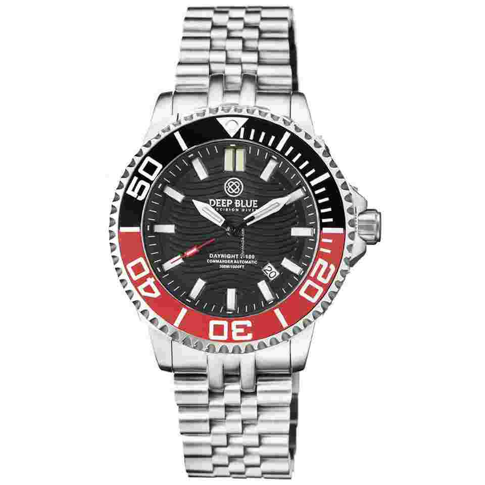 Deep Blue
DayNight Commander T-100 Automatic Men's Diver Watch Black-Red Bezel/Black Dial