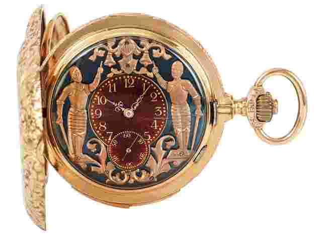 Vulcain
                           
                                 Full Hunter Minute Repeating Automaton Pocket Watch