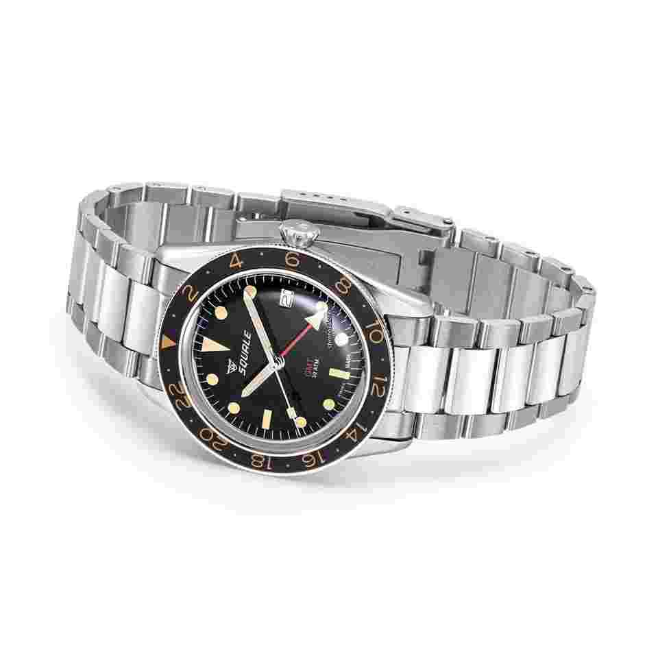 Squale
                           
                                 Sub39 GMT Vintage - NEW SQUALE BRACELET + Black Microfiber Strap