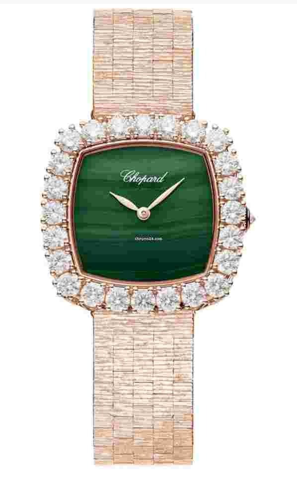 Chopard
                           
                                 NEW UNWORN BOX + PAPERS Chopard L'Heure Du Diamant Green Malachite Dial Watch 10A386-5111