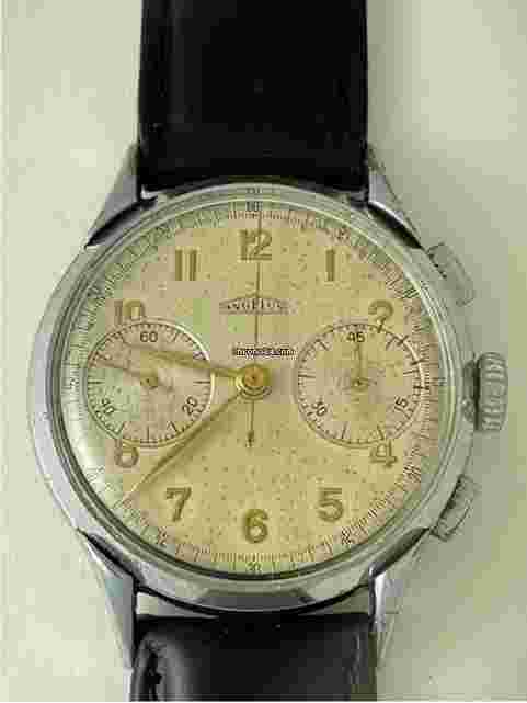 Angelus
                           
                                 Chronograph Large Stainless Steel Military Officers WWII 1944 Cal.215 Tropical Dial Swiss