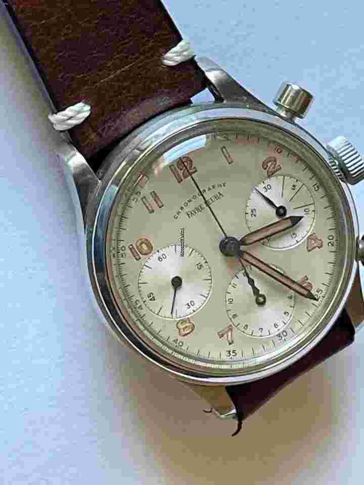 Favre-Leuba
                           
                                 Ultra Rare 1940s Large Vintage Valjoux 71 Chronograph in Stainless Steel