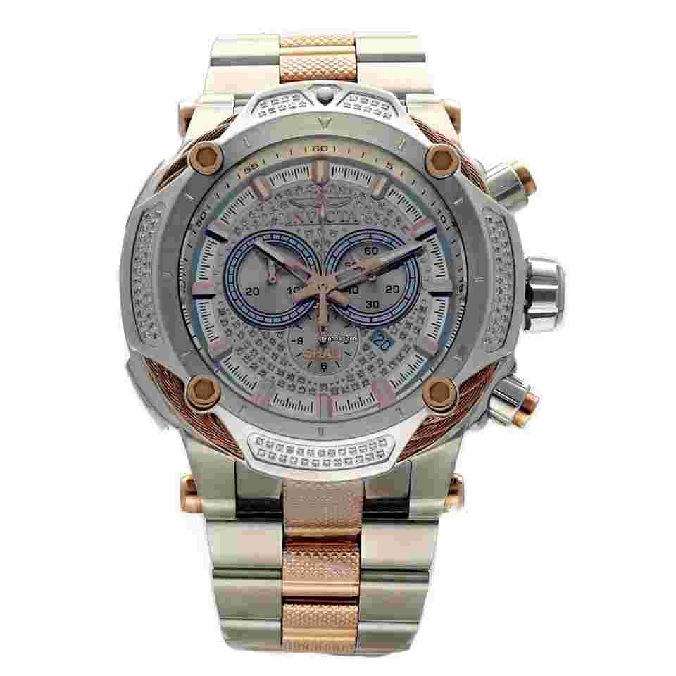 Invicta
                           
                                 33674 SHAQ Chrono Diamonds Rose Gold Steel 60 mm Swiss Quartz Mens Watch
