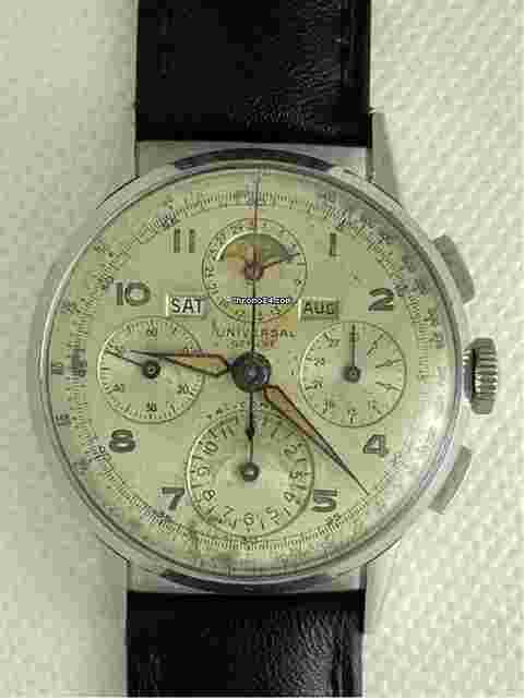Universal Genève Tri-Compax
Triple Calendar Moon Chronograph S/S Large 37mm Military General WWII Swiss