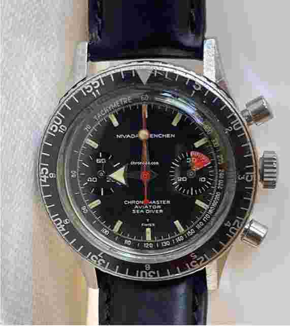 Nivada
                           
                                 Grenchen Chronomaster Aviator Sea Diver Screw Down Back Large Vajouux 23 Ref.85004 Swiss