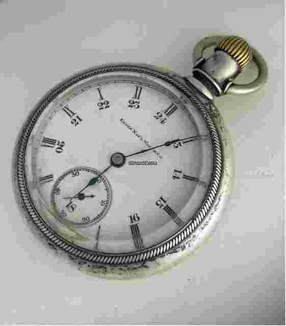 Elgin
CoinSilver RailRoad Antique Pat.1888 Lever Set Pocket Watch Large and Heave Made in USA